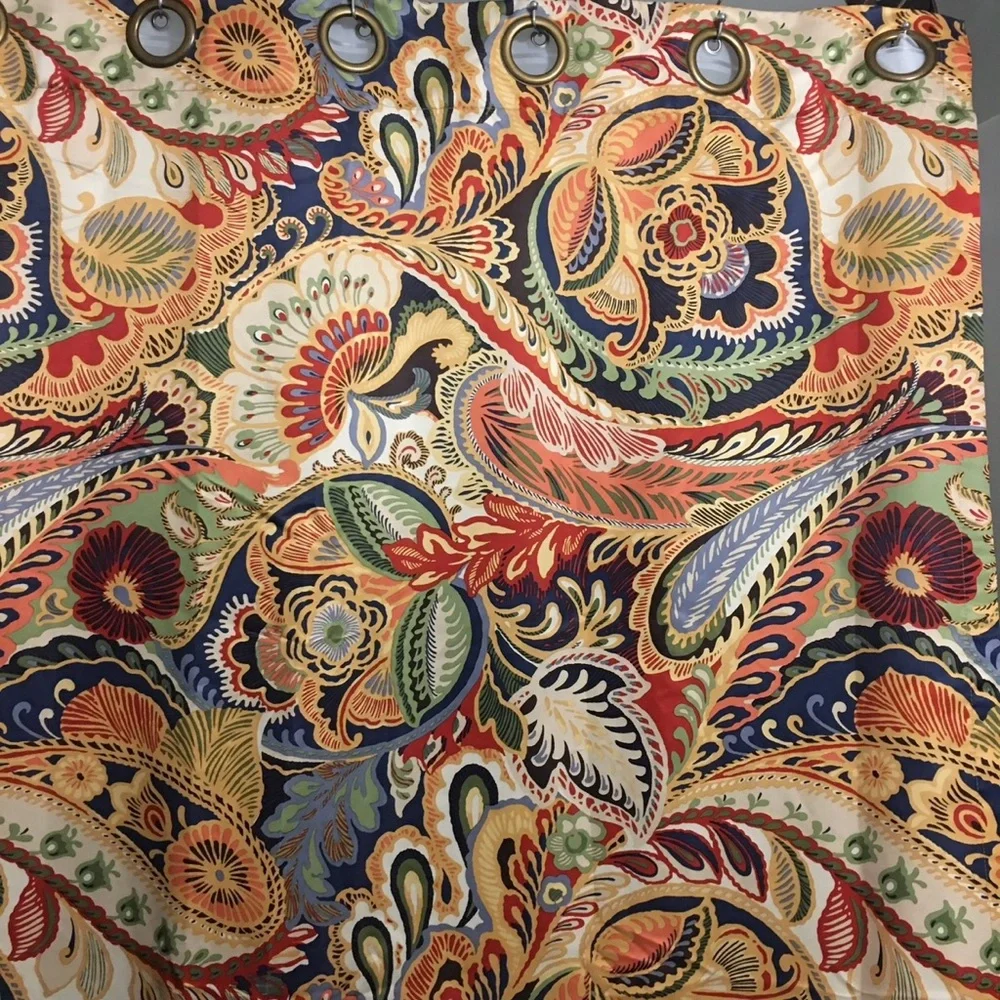 PIER 1 IMPORTS Rare HTF Vibrant Paisley Lined Curtain Panels 50x84 Pair Boho